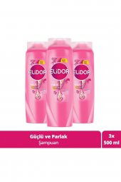 Elidor Superblend Saç Bakım Şampuanı Güçlü ve Parlak E Vitamini Makademya Yağı Kolajen 500 ML x3 - 1