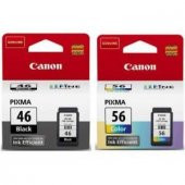 BİTMEYEN KARTUŞLU CANON PG-46 SİYAH + CL-56 RENKLİ ORJİNAL KARTUŞ - 1