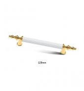 Asos Altın Beyaz Lüks Mobilya Dolap Çekmece Kulp 128mm - 1