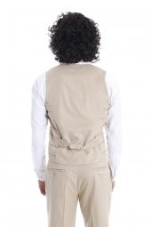 Krem Erkek Yelek Pantolon Takım - 3