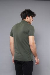 Polo Yaka Düz Haki T-shirt  Wessi - 3