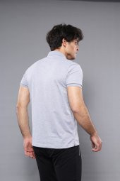 Polo Yaka Düz Gri T-shirt  Wessi - 3