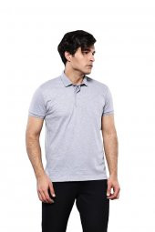 Polo Yaka Düz Gri T-shirt  Wessi - 4