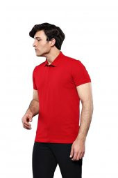 Polo Yaka Düz Kırmızı T-shirt  Wessi - 4