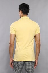 Polo Yaka Düz Sarı T-shirt  Wessi - 4