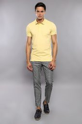 Polo Yaka Düz Sarı T-shirt  Wessi - 5