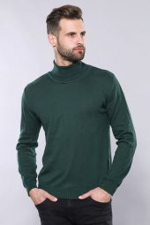 Balıkçı Yaka Yeşil Triko  Wessi - 2