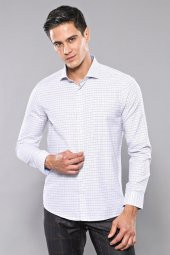 Ekose Desen Mavi Uzun Kollu Gömlek Wessi - 3