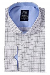 Ekose Desen Mavi Uzun Kollu Gömlek Wessi - 10