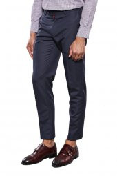 Çizgili Kumaş Lacivert Erkek Pantolon - 5