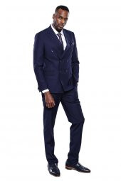 Kruvaze Slim Fit Lacivert Erkek Takım Elbise - 4