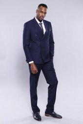 Kruvaze Slim Fit Lacivert Erkek Takım Elbise - 9
