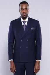 Kruvaze Slim Fit Lacivert Erkek Takım Elbise - 10