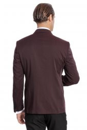 Desenli Yelekli Erkek Bordo Damatlık - 10