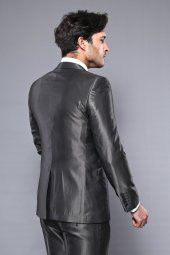 Parlak Füme Slim Fit Takım Elbise  Wessi - 6