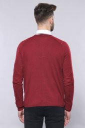 Bordo Pamuk Hırka  Wessi - 5