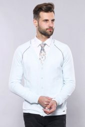 Buz Mavi Pamuk Hırka  Wessi - 1