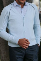 Buz Mavi Pamuk Hırka  Wessi - 6