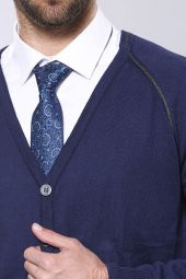 Lacivert Pamuk Hırka - 3