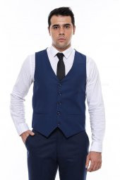 Lacivert Slimfit Düz Yelek - 1