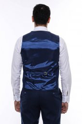 Lacivert Slimfit Düz Yelek - 5
