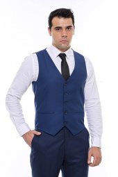 Lacivert Slimfit Düz Yelek - 8