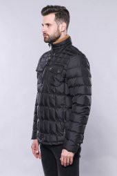 Kapitone Kışlık Siyah Erkek Mont - 4