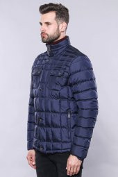 Kapitone Lacivert Erkek Kışlık Mont - 5