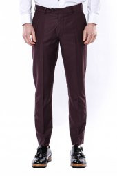 Desensiz Bordo Erkek Kumaş Pantolon - 4