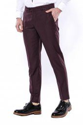 Desensiz Bordo Erkek Kumaş Pantolon - 1