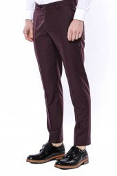 Desensiz Bordo Erkek Kumaş Pantolon - 3