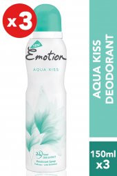 Emotion Aqua Kiss 3Lü Kadın Deodorant (3X150 ml ) - 1