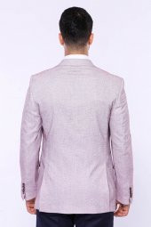 Kendinden Desenli Slim Fit Bordo Ceket - 7
