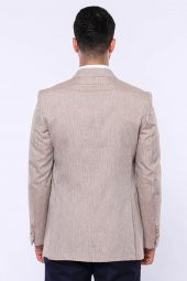 Slim-Fit Sivri Yaka Açık Kahve Spor Ceket - 8