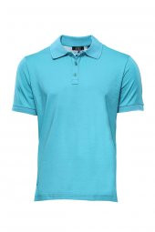 Polo Yaka Düz Mavi T-shirt  Wessi - 1