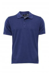 Polo Yaka Düz Açık Lacivert T-shirt  Wessi - 1