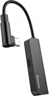 Baseus L53 2 in 1, Bilgisayar/Telefon Mini Hub Adaptörü, Siyah - 1