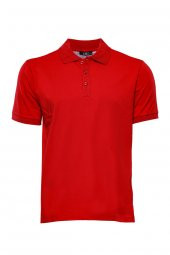 Polo Yaka Düz Kırmızı T-shirt  Wessi - 1