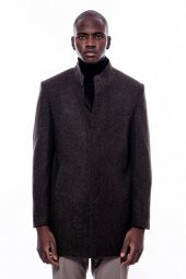 Hakim Yaka Kahverengi Kısa Palto - 4