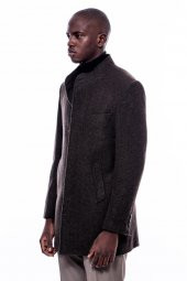 Hakim Yaka Kahverengi Kısa Palto - 5