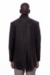 Hakim Yaka Kahverengi Kısa Palto - 6