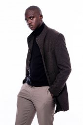 Hakim Yaka Kahverengi Kısa Palto - 9