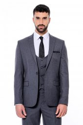 Desensiz Slim Fit Antrasit Erkek Takım Elbise - 6