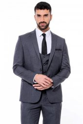 Desensiz Slim Fit Antrasit Erkek Takım Elbise - 10