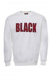 Krem Baskılı Bisiklet Yaka Erkek Sweatshirt - 2