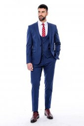 Desensiz Slim Fit Lacivert Erkek Takım Elbise - 10
