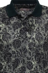 Yeşil Çiçek Desenli Polo Yaka T-shirt - 2