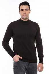 Yarım Balıkçı Yaka Kahverengi Triko - 2