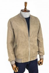 Desensiz Fermuarlı Cepli Krem Erkek Bomber Ceket - 3