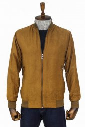 Desensiz Fermuarlı Cepli Taba Erkek Bomber Ceket - 4